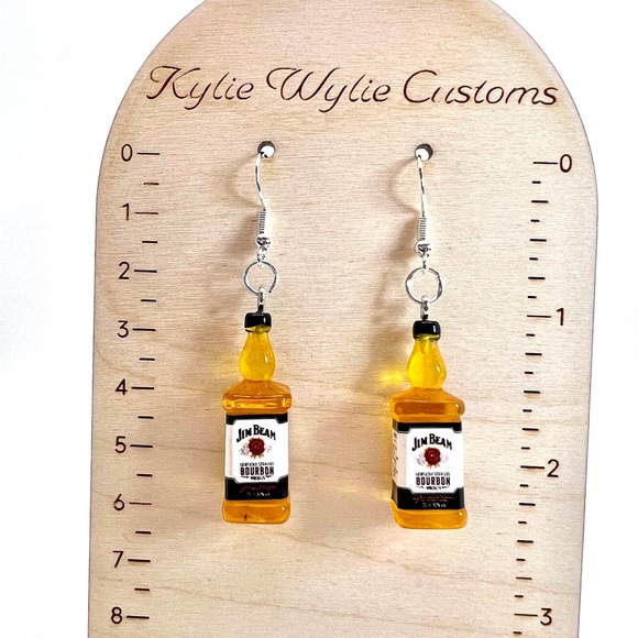 Jim Bean Earrings - Alcohol Earrings - Bourbon Earrings - Party Earrings - Picture 10 of 10